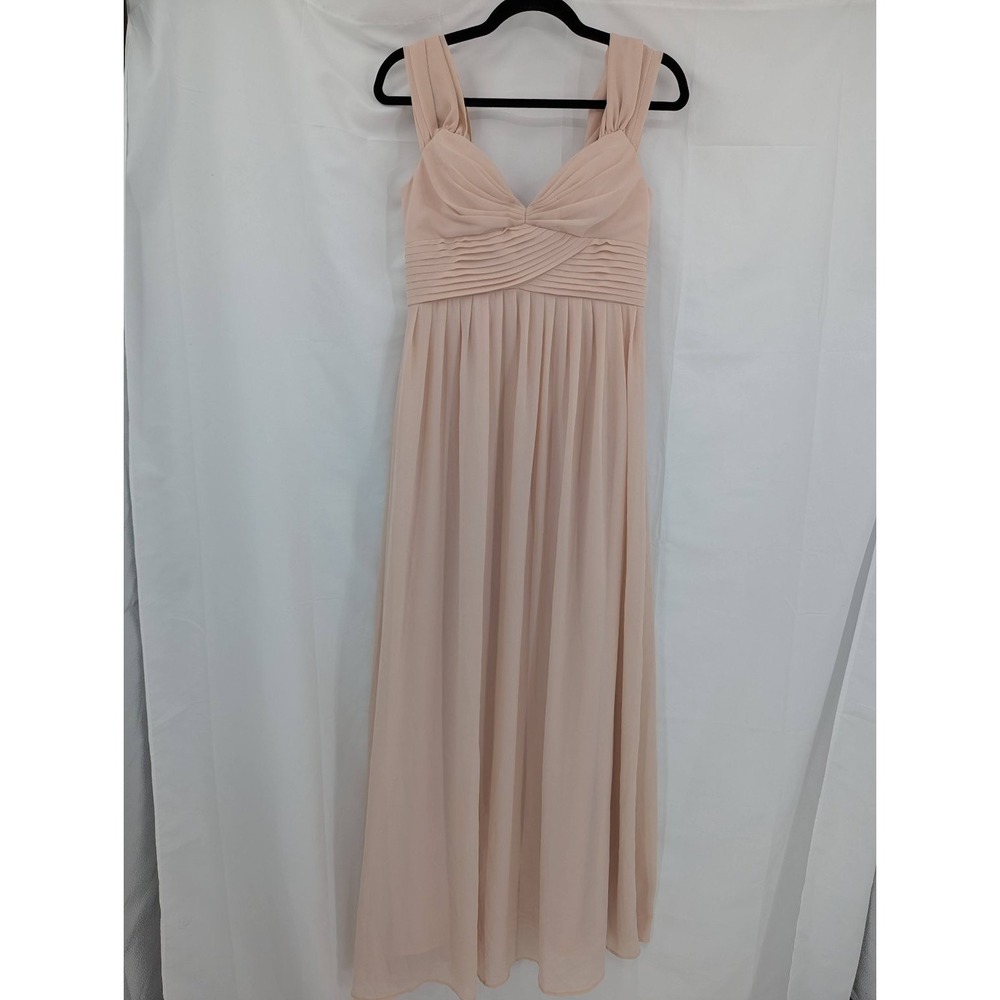 Lulus Blush Pink Pleated Empire Waist Maxi Dress Medium Formal Wedding Guest